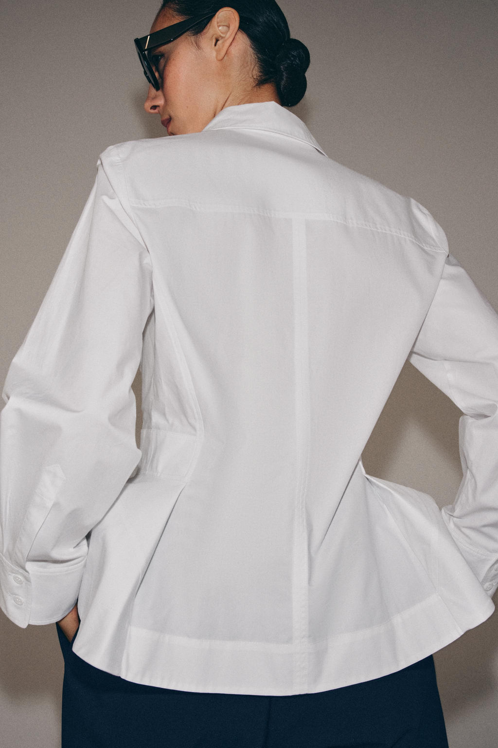CAMISA POPEL?N PEPLUM ZW COLLECTION / Blanco - Zara фото 10