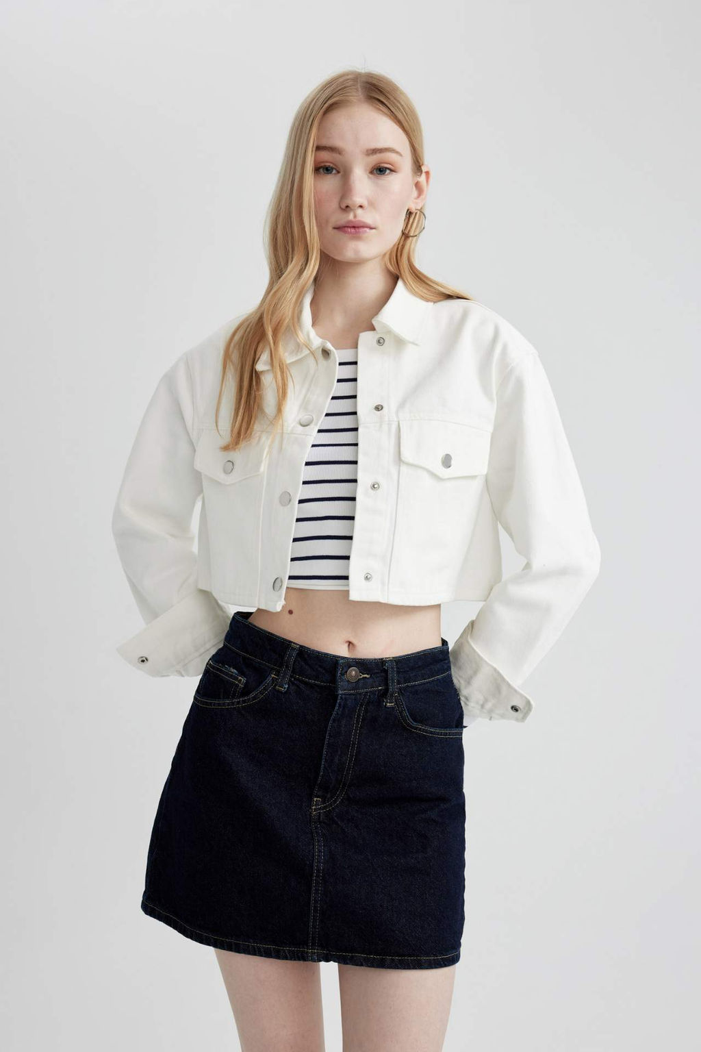 Coool Oversize Genis Kal?p Gabardin Uzun Kollu Gomlek - Defacto фото 2