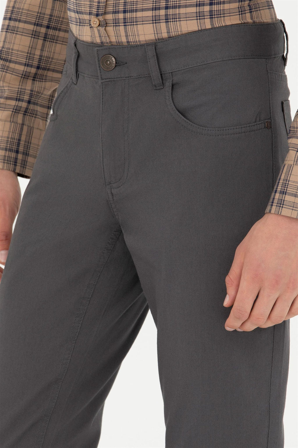 Мужские брюки из плотной ткани антрацитового цвета - U.s. polo assn фото 6