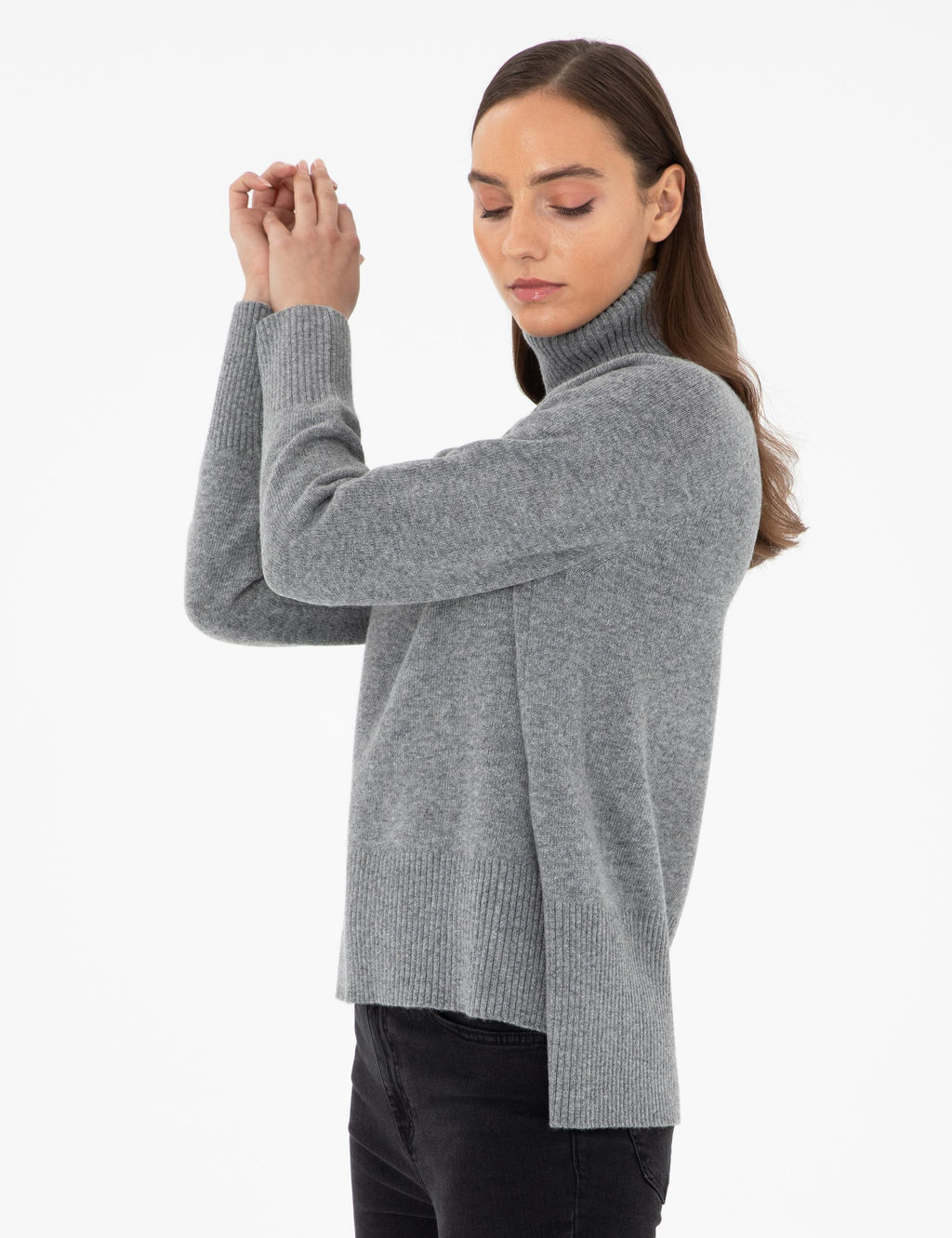 Серый меланжевый свитер классического кроя - Pierre cardin фото 3