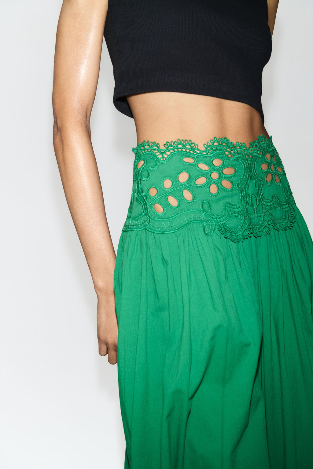 Falda de algod?n con detalle de encaje - H&m фото 6