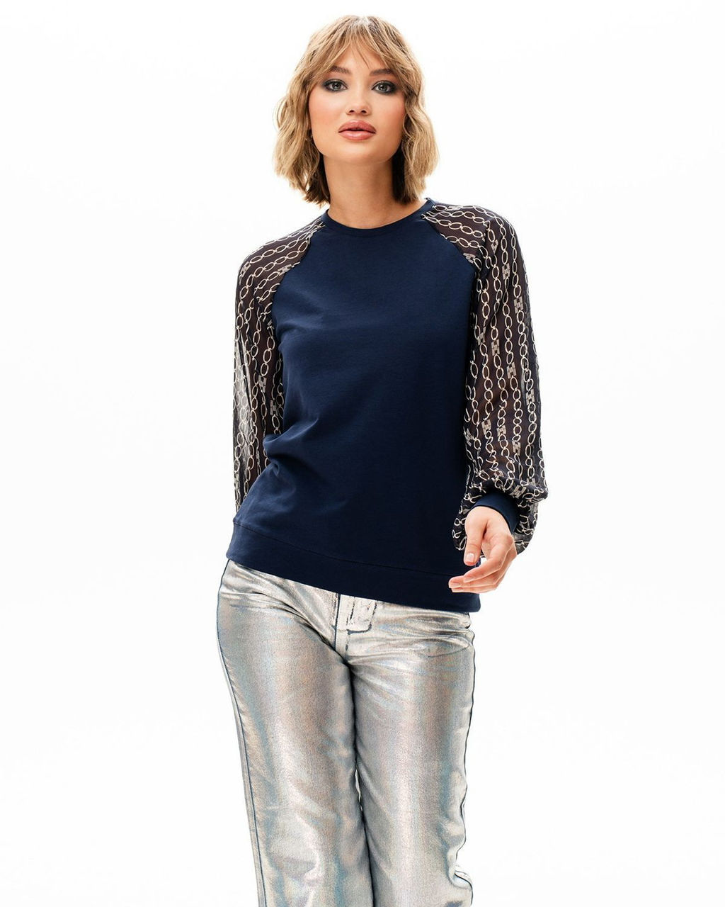 Свитшот с шифоновым рукавом реглан - Sahar art lab фото 9