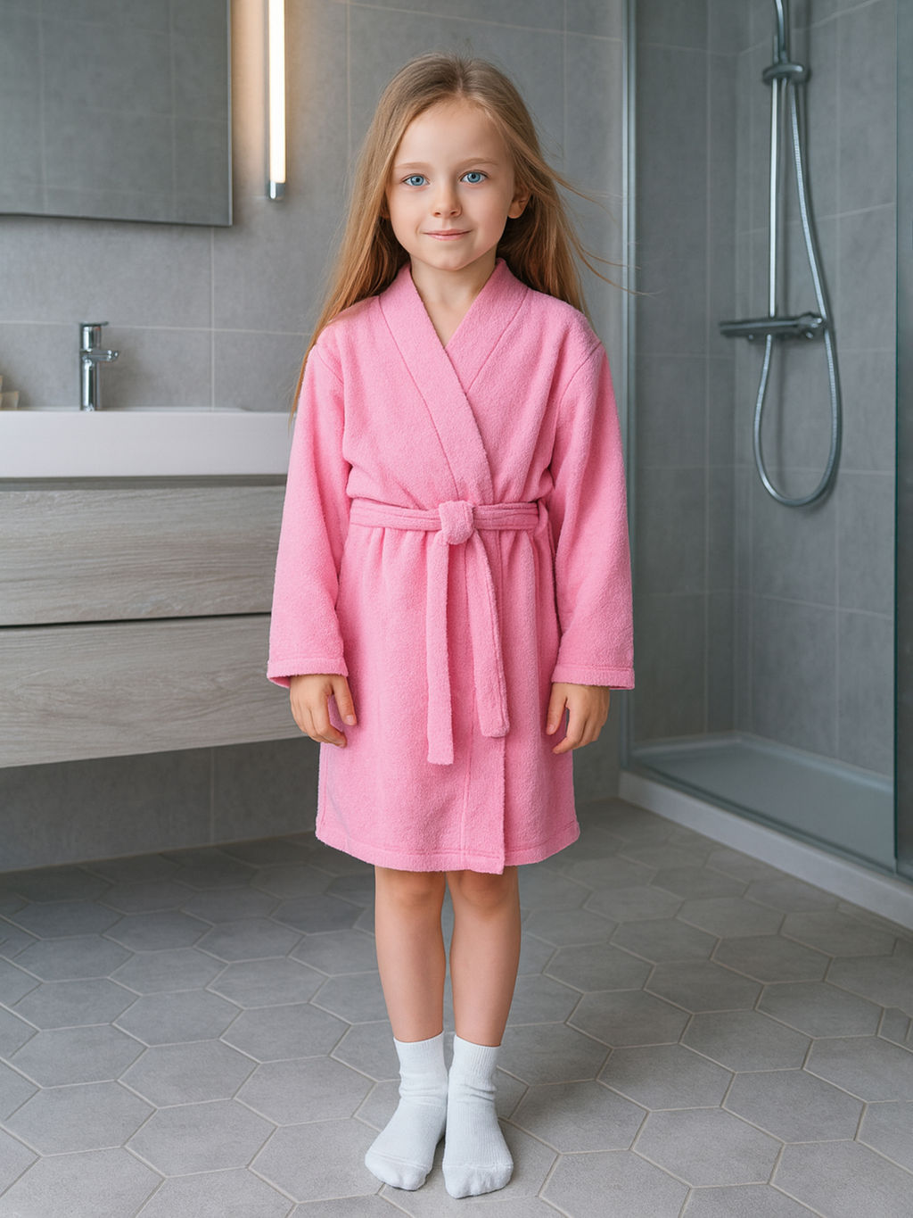 Халат детский розовый