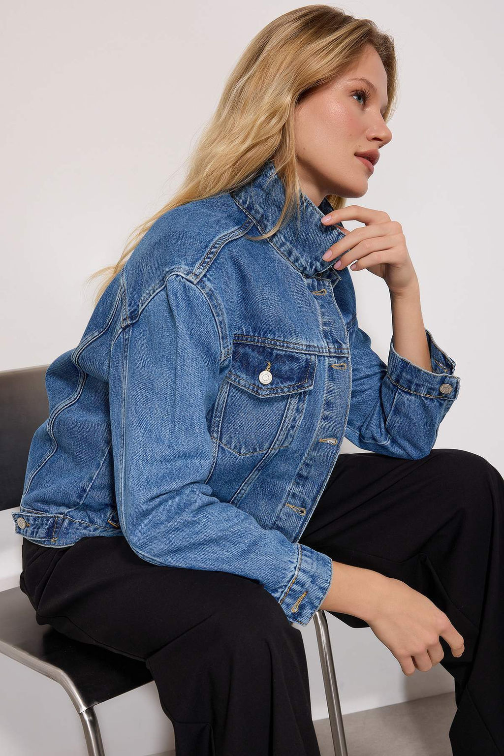 Mavi Oversize Trucker Denim Ceket TWOAW22CE0364 - Trendyolmilla фото 9