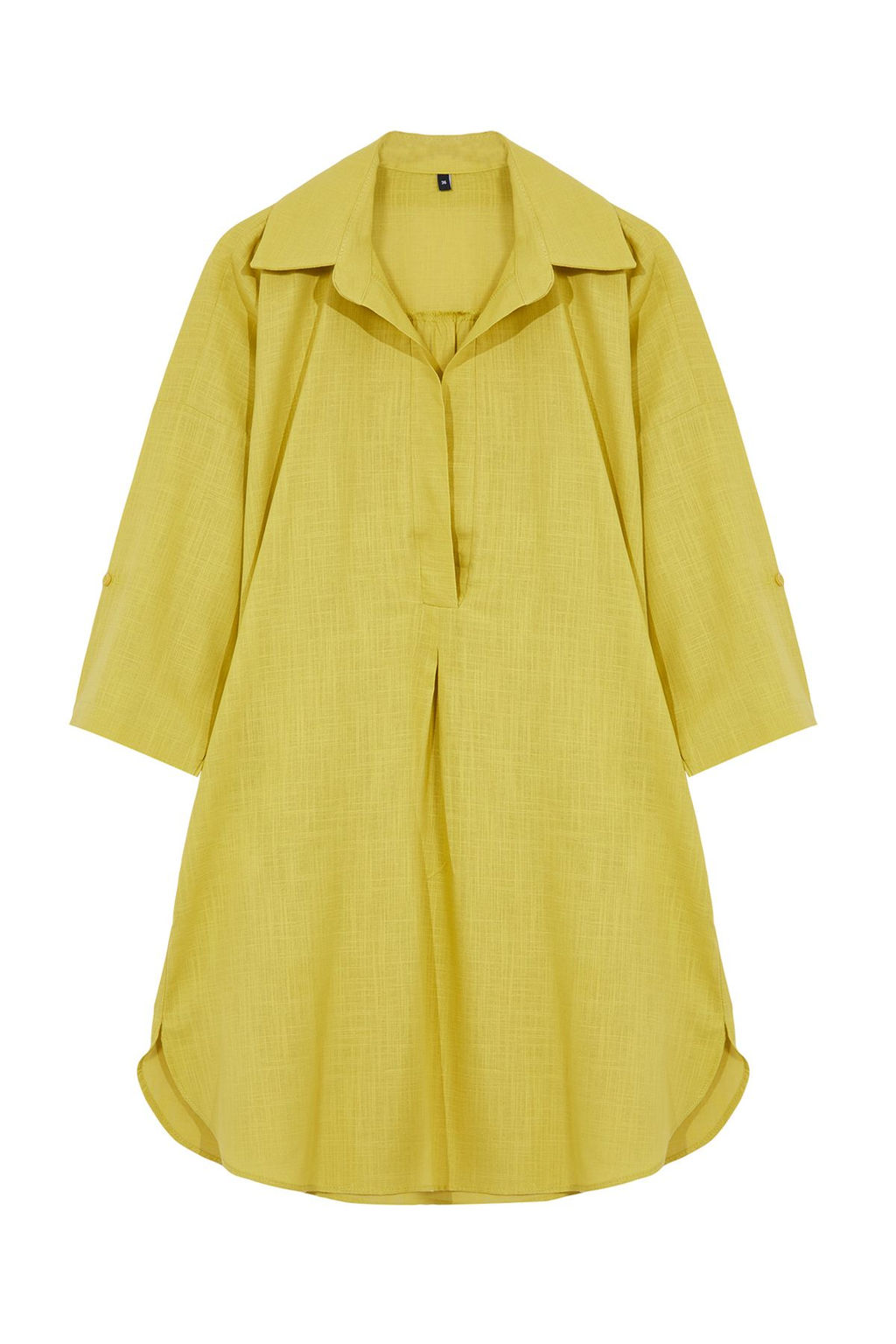 Yag Yesili Dokuma %100 Pamuk Mini Plaj Elbisesi TBESS21EL3979