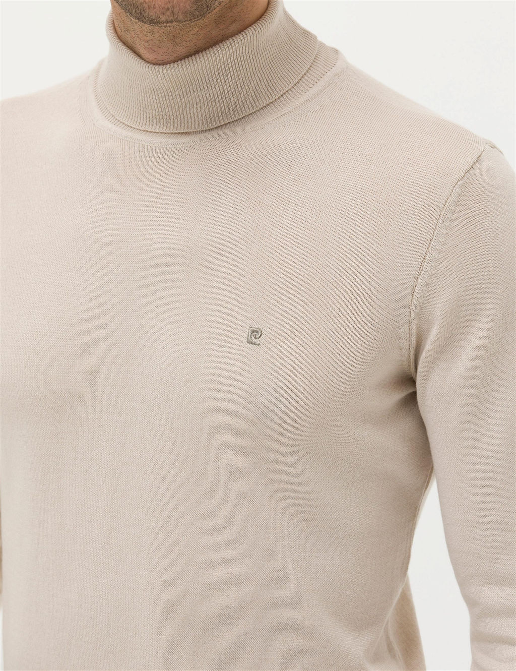 Kum Melanj Slim Fit Bal_k__ Yaka Basic Triko Kazak - Pierre cardin фото 7