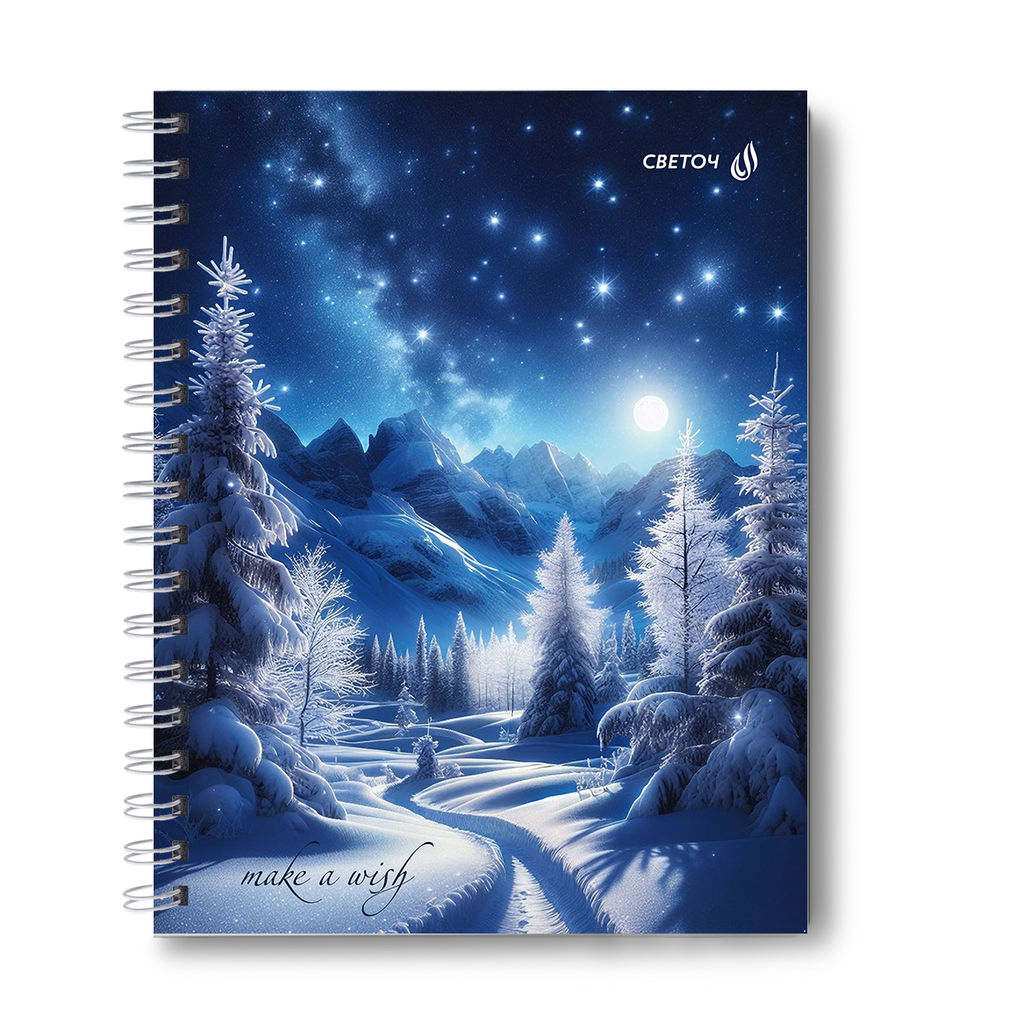 Светоч Т214 Тетрадь общая с твердой обложкой, матовая ламинация A5 80 л. на гребне 65 г/кв.м , белизна 100 % 4 шт. клетка 01562 Звёздная ночь  фото 4