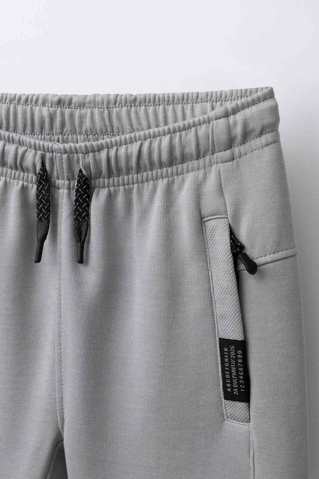 PANTAL?N FELPA INTERLOCK COMBINADO PIQU? / Gris perla - Zara фото 3