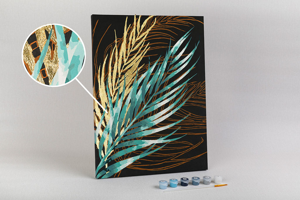 ФРЕЯ PNB/PMPT-224 Набор для раскрашивания по номерам ( с поталью ) 40 х 30 см Пальмовые ветви. Часть 2