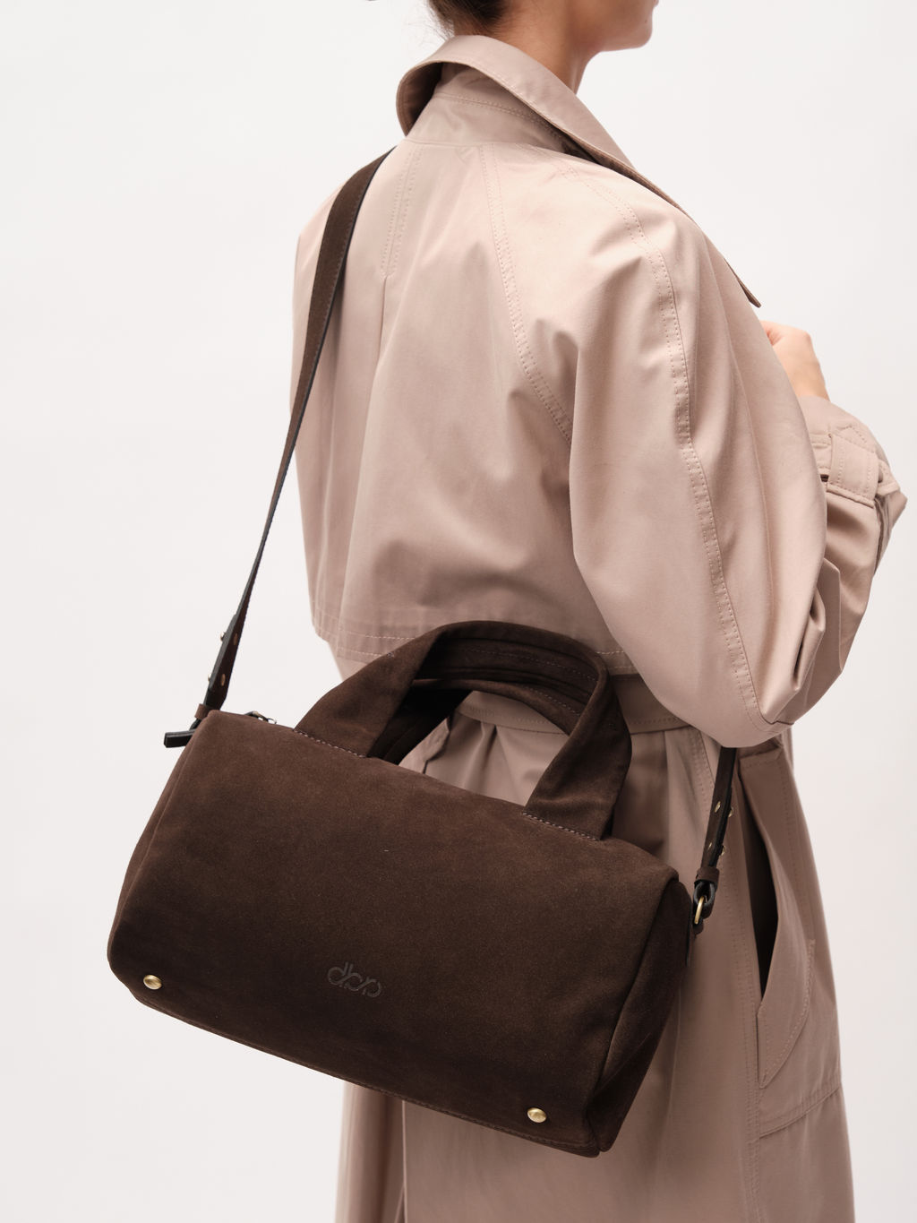 Замшевая сумка Bowling DBR 31378 черный каштан  фото 4