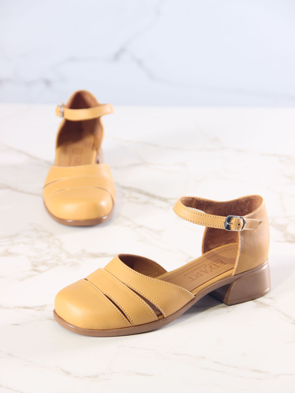 Босоножки 3032.25294br.Лион тыква+коричневый