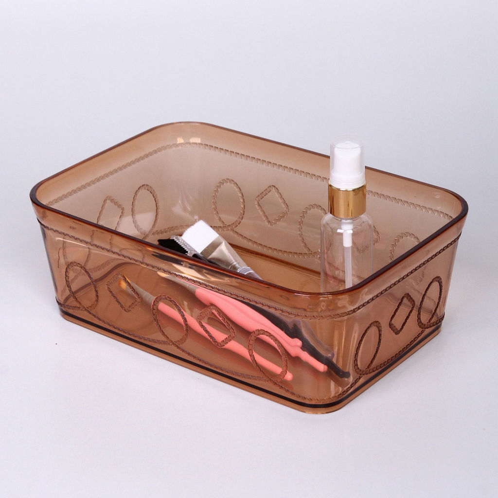 Цена за 2 шт. Контейнер для хранения "Пинто", цвет коричнево-красный, 22*15*7,5см