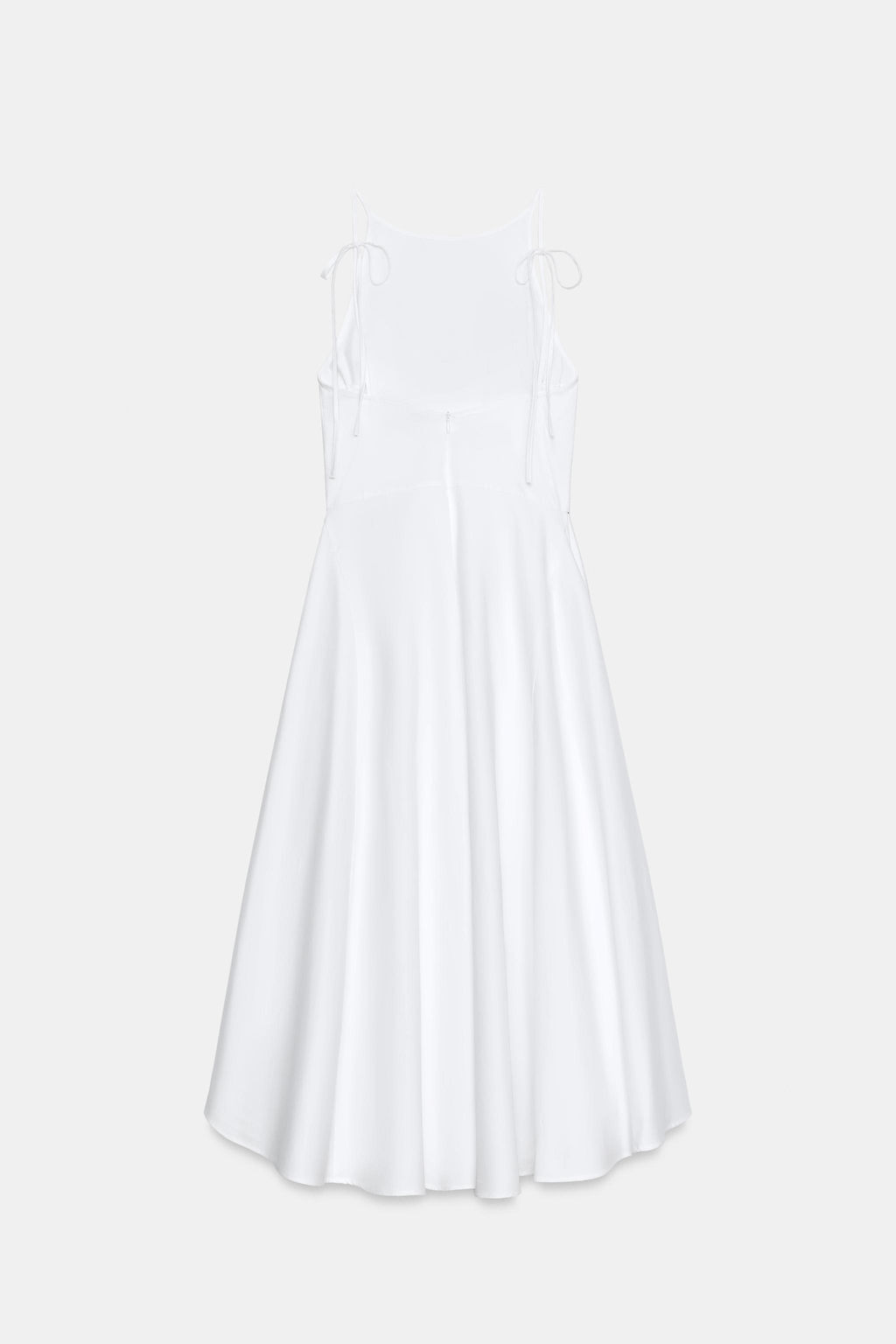 VESTIDO MIDI GABARDINA VOLUMEN / Blanco - Zara фото 3