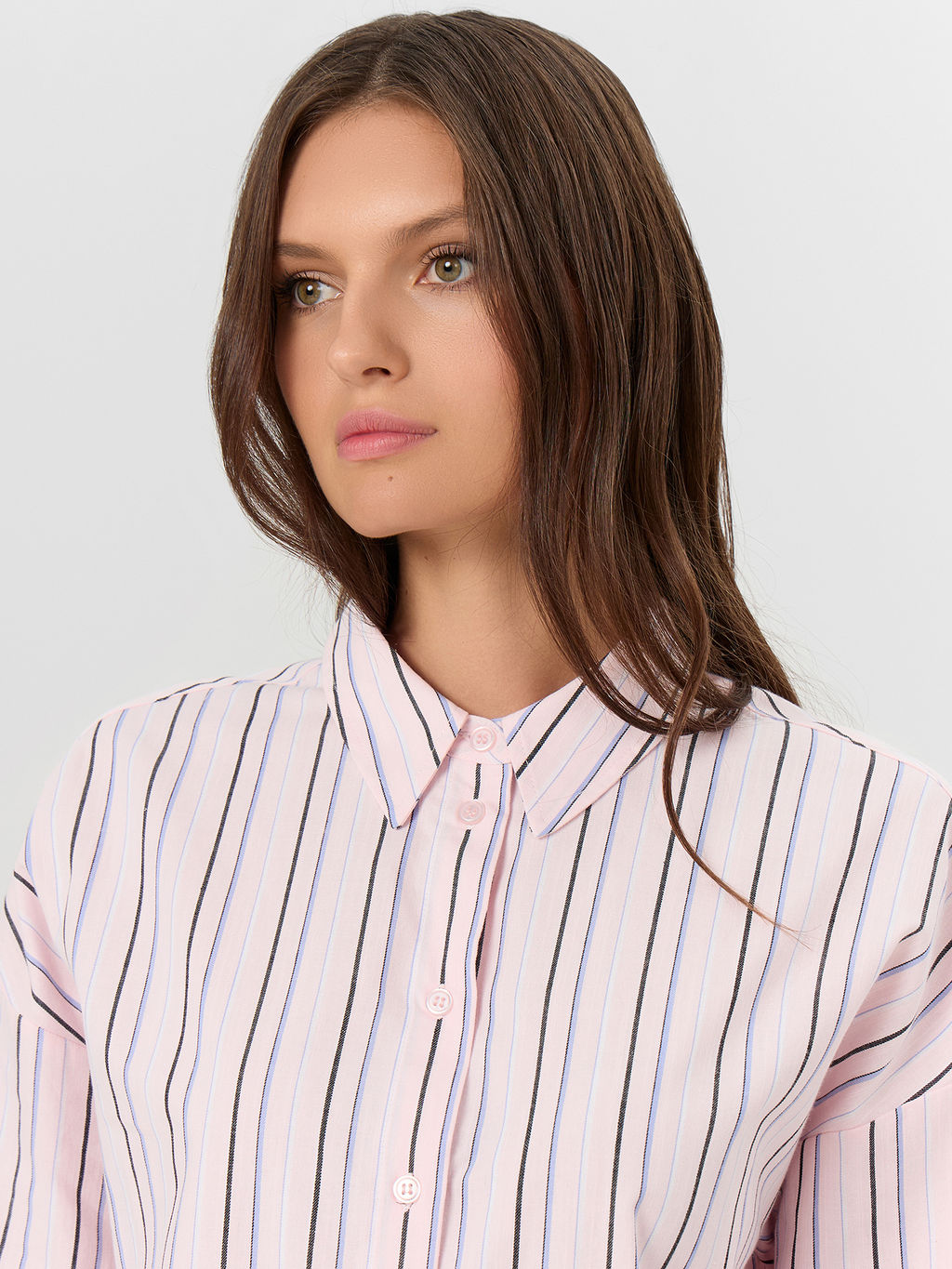 Рубашка женская розовая в полоску - Mark formelle фото 4