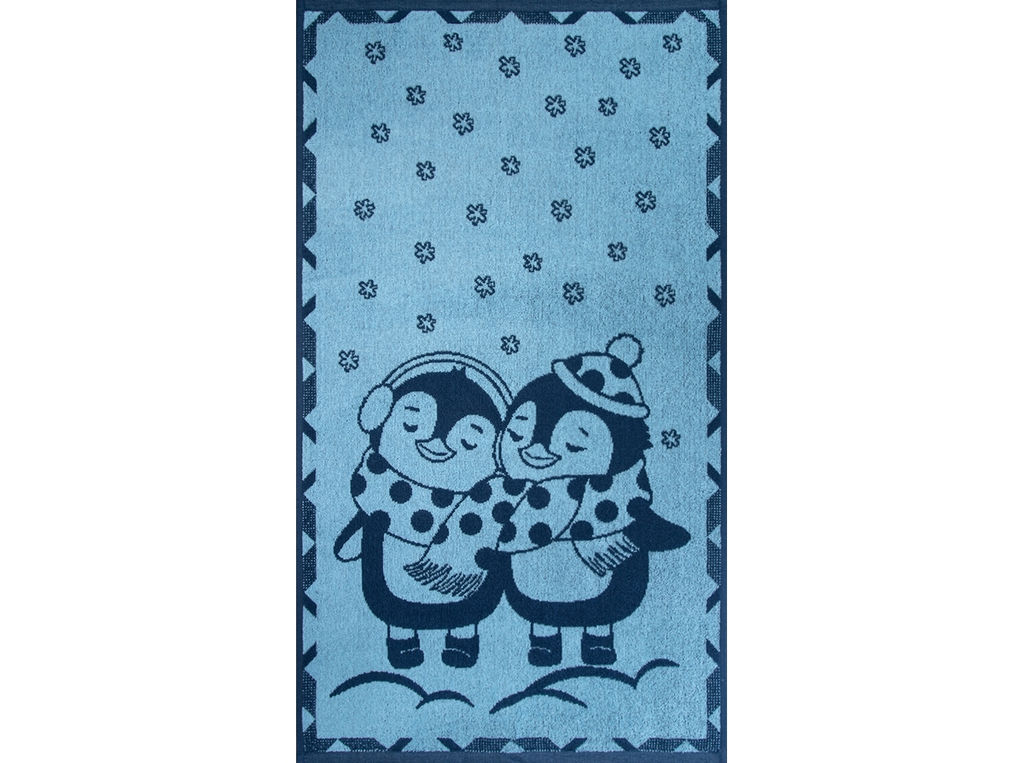 Полотенце махровое 6с103.412ж1 Пингвики(джинс) 50х90см