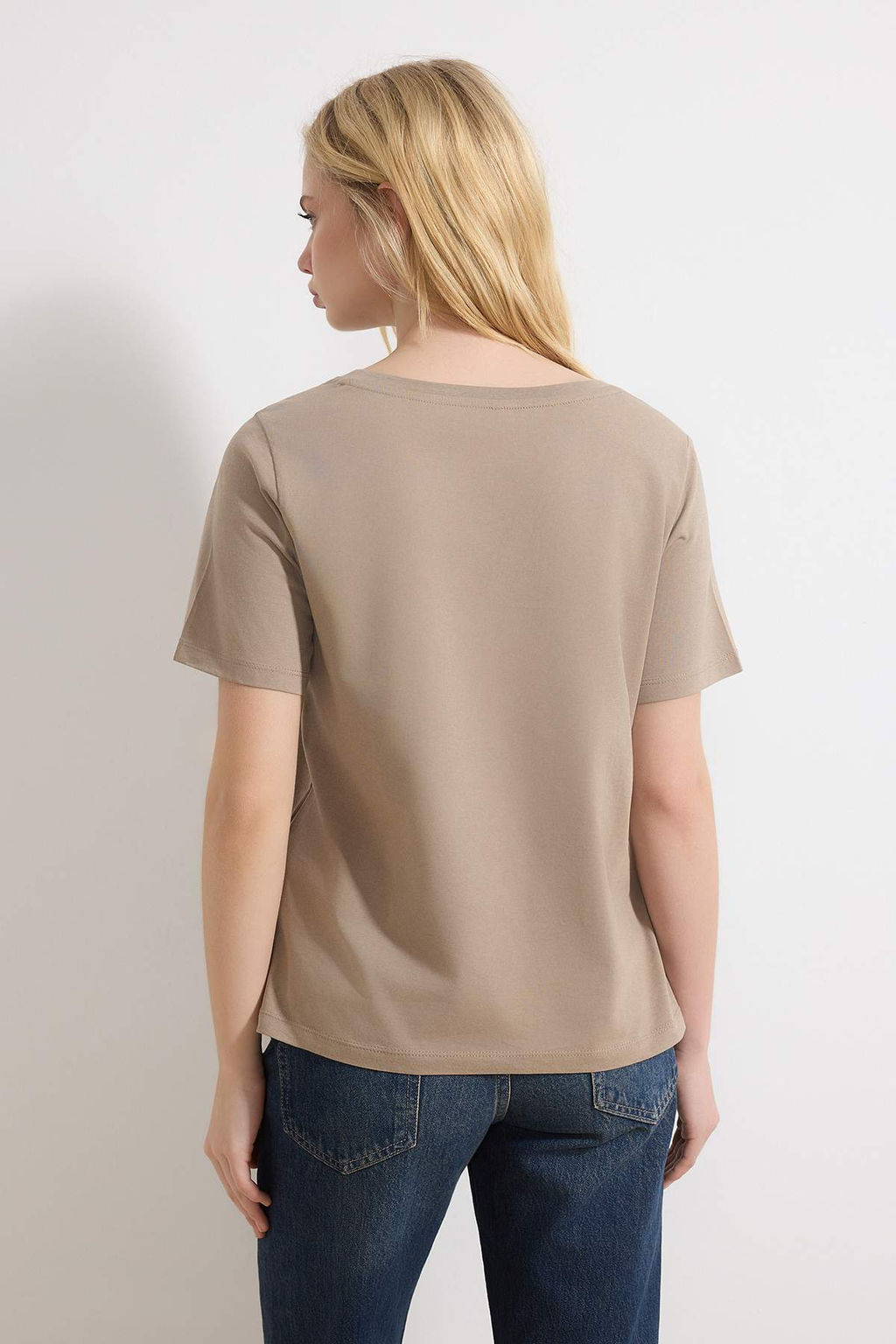 Vizon %100 Pamuk Basic V Yaka Orme T-Shirt TWOSS23TS00001