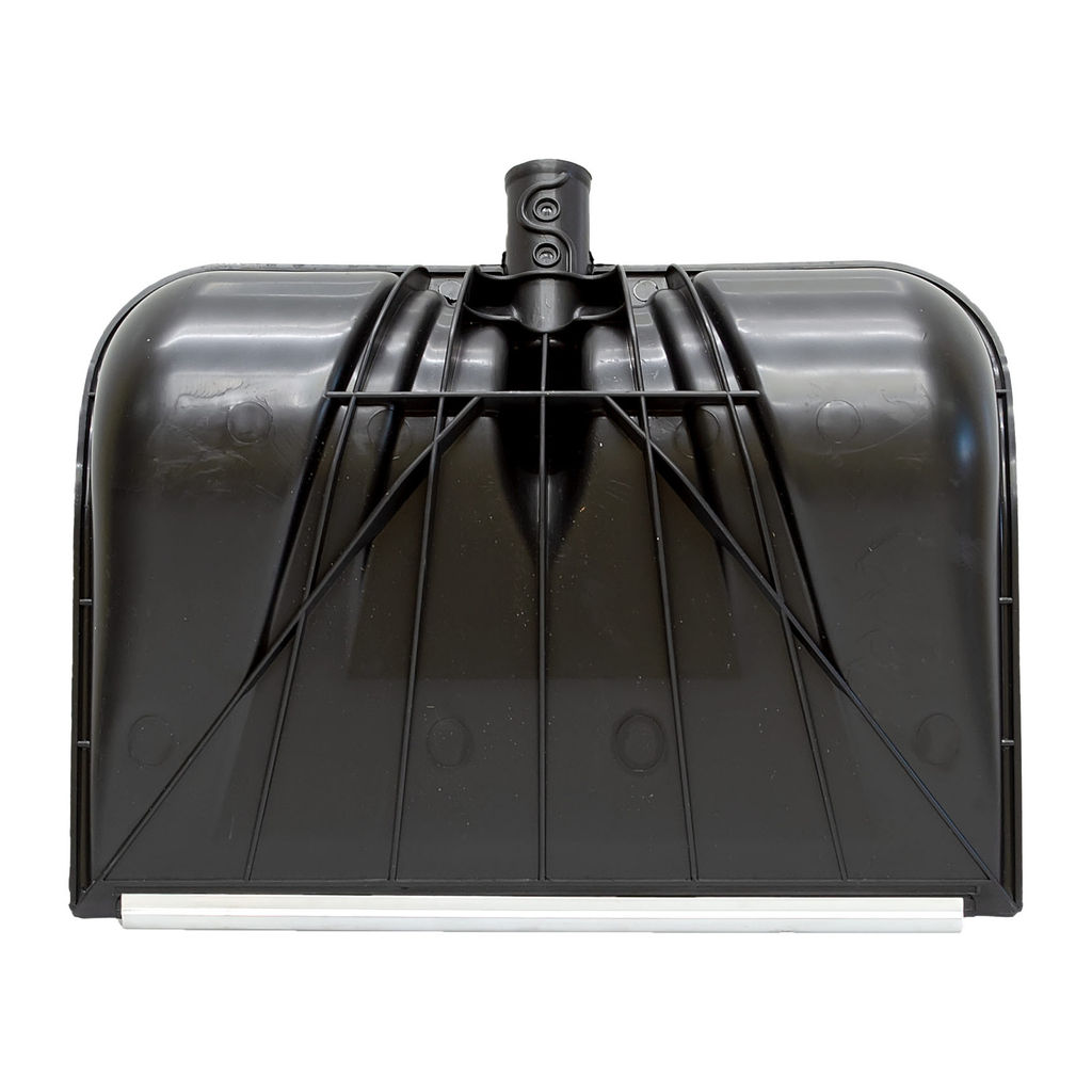 Лопата снеговая "Снежная королева" п/эт. черная, с алюм.накл., алюм.чер.100см, ручкой, 445х330мм