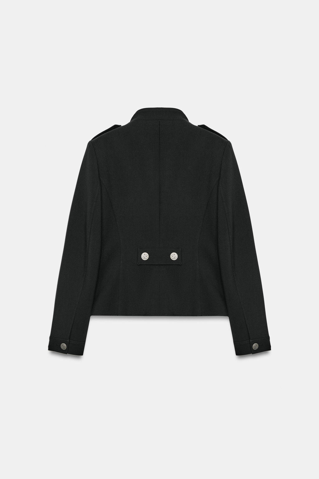 CHAQUETA ENTALLADA BOTONES HOMBRERAS / Negro