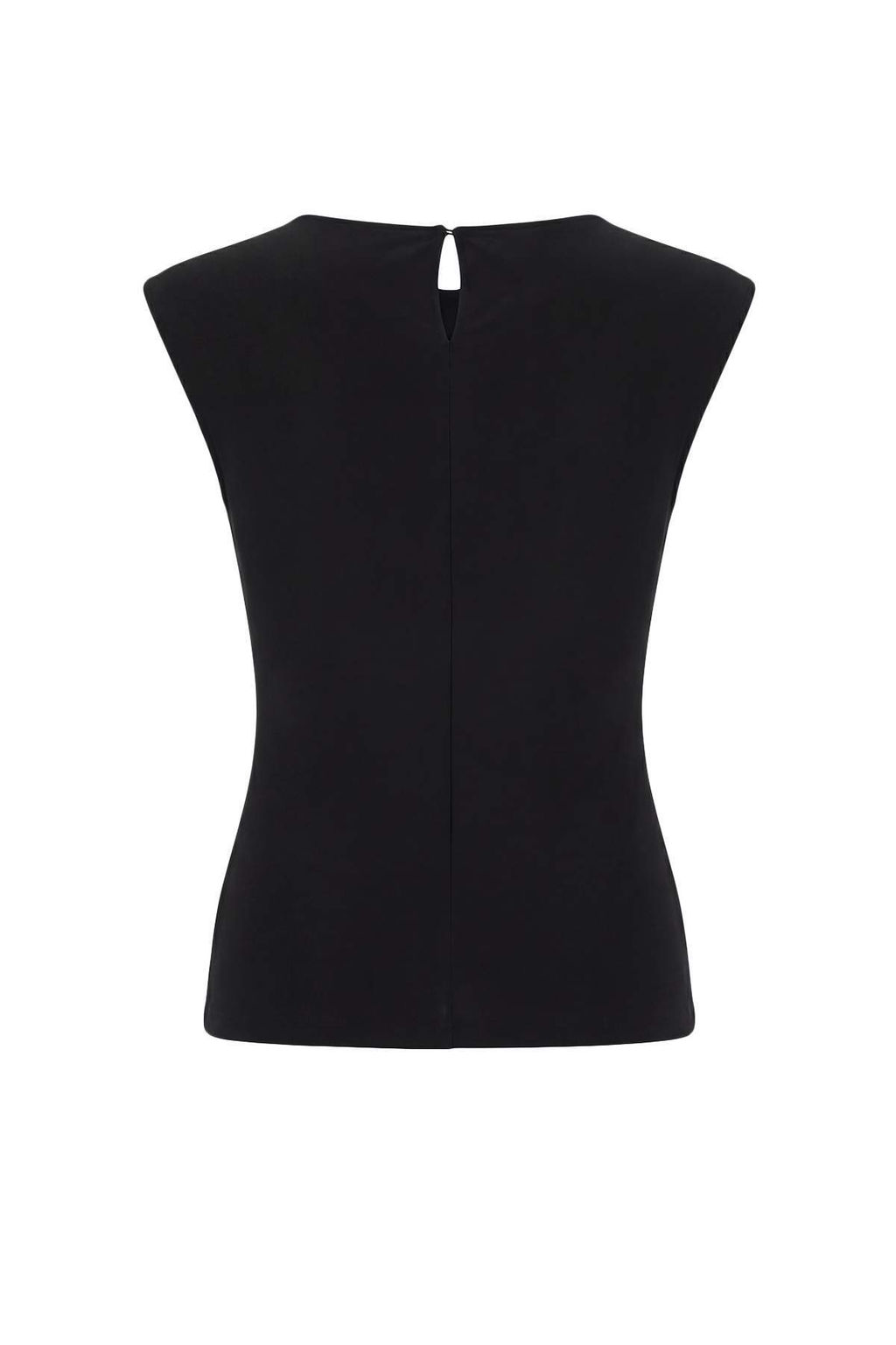 Siyah Duz Fitted Bisiklet Yaka Kolsuz Esnek Orme Bluz TWOSS26BZ00005