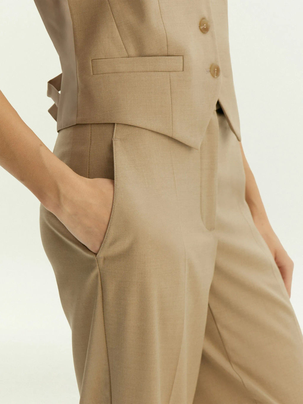 Брюки зауженного кроя из костюмной шерсти, D397/ant - Emka фото 3