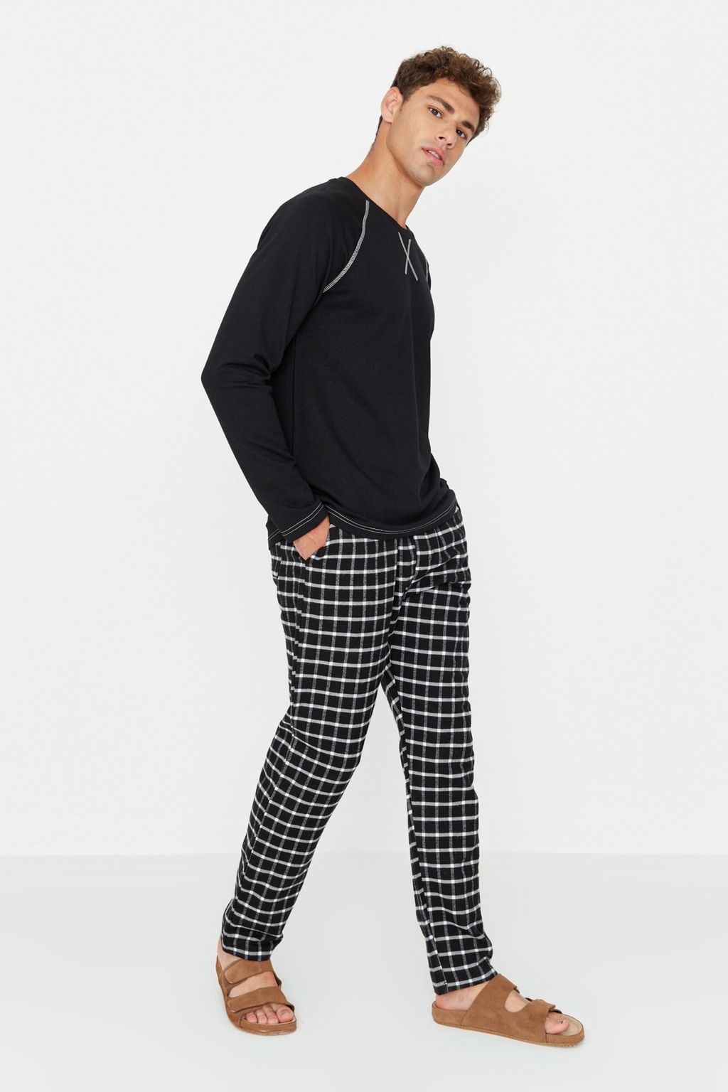 TRENDYOL MAN Siyah Regular Fit Pijama Tak?m? THMAW22PT0426 - Trendyolmilla фото 10
