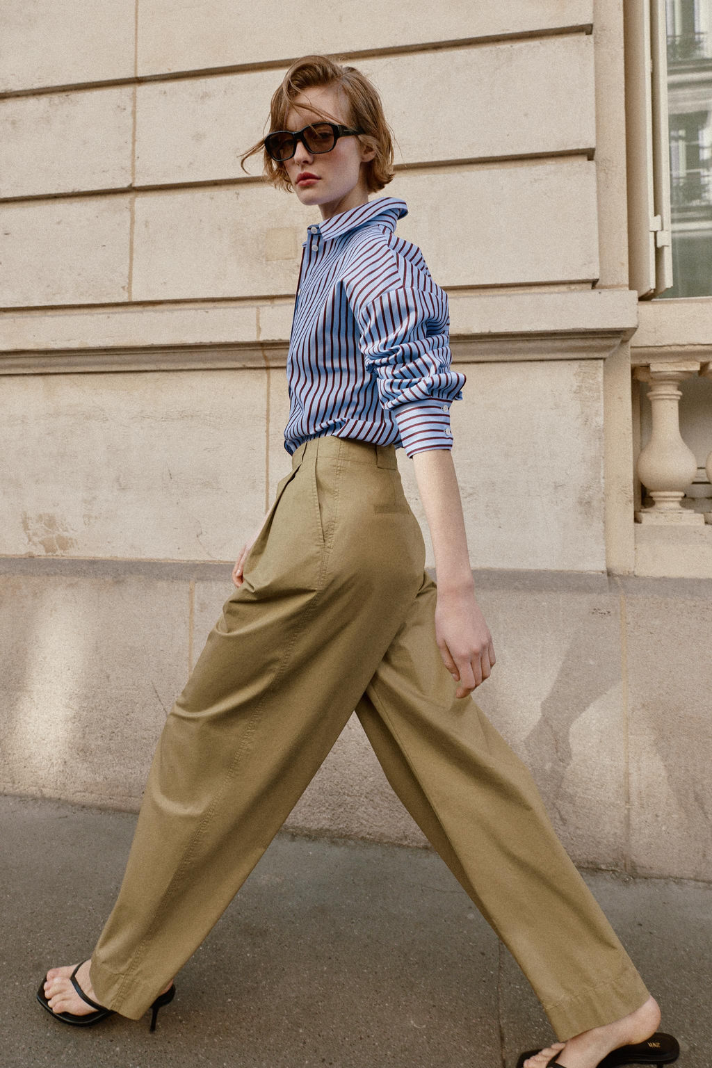 PANTAL?N BARREL PINZAS / Khaki - Zara фото 5