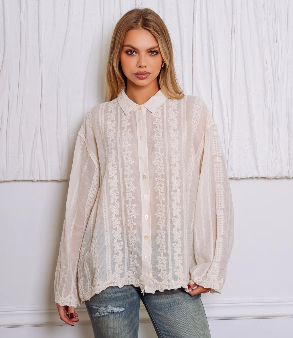 Блуза #КТ813 (5), светло-бежевый