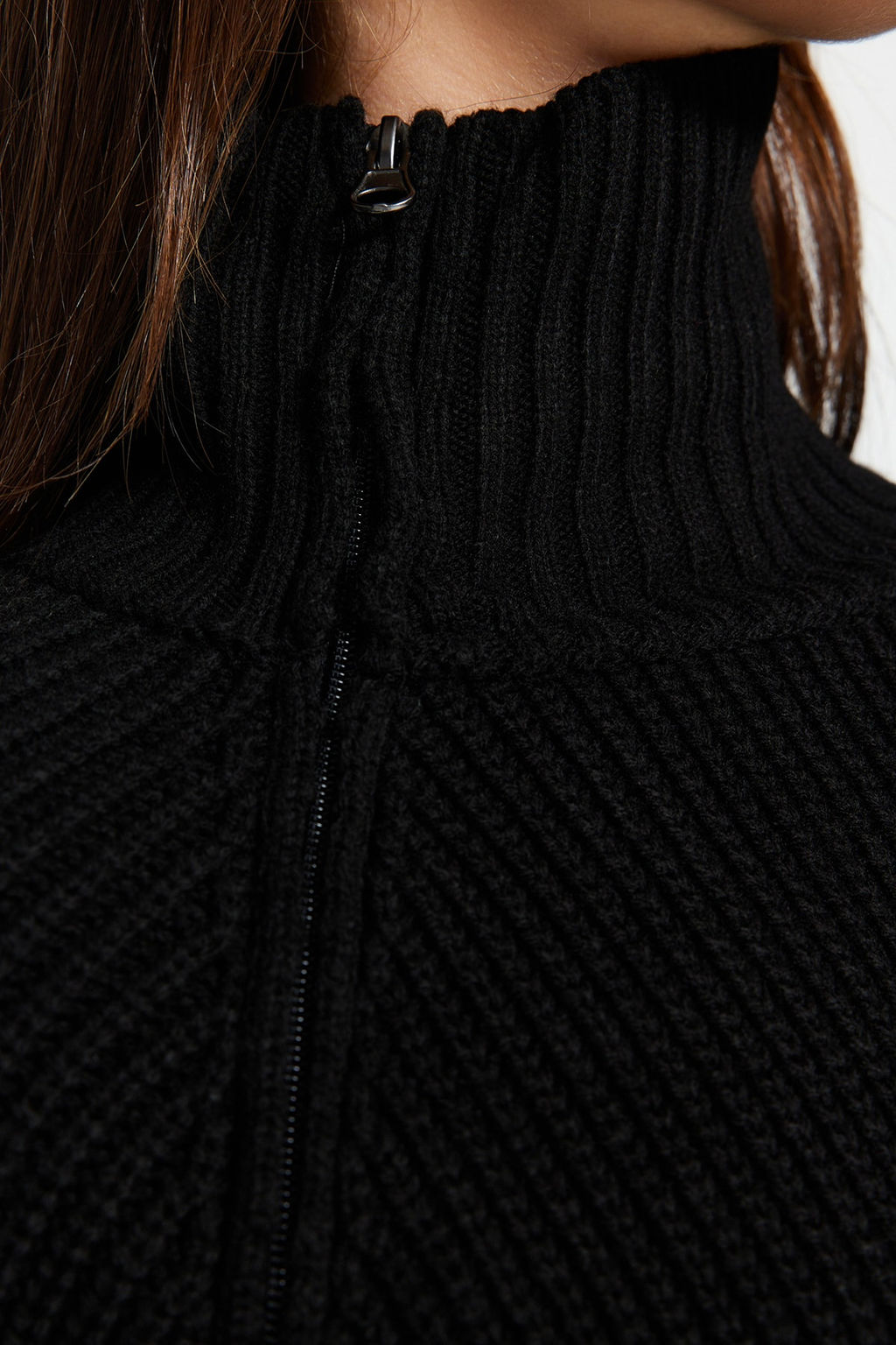 Siyah Fermuar Detayl? Triko Kazak TWOAW24KZ00145 - Trendyolmilla фото 4