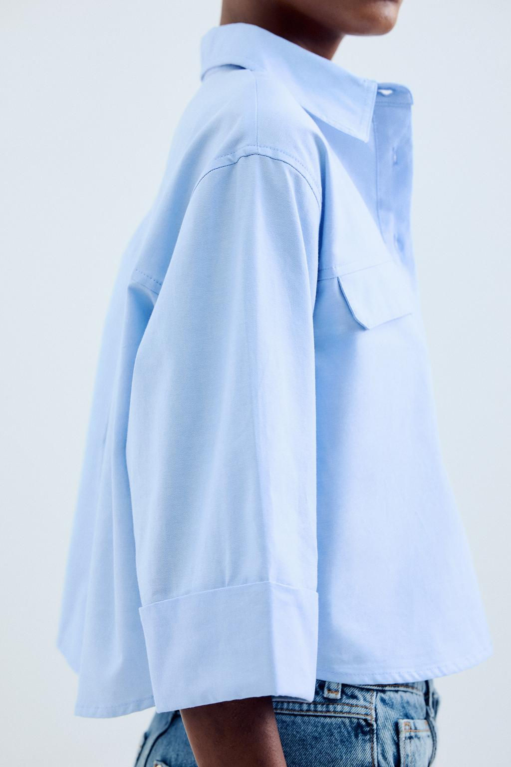 SHORT OXFORD SHIRT - Zara фото 3