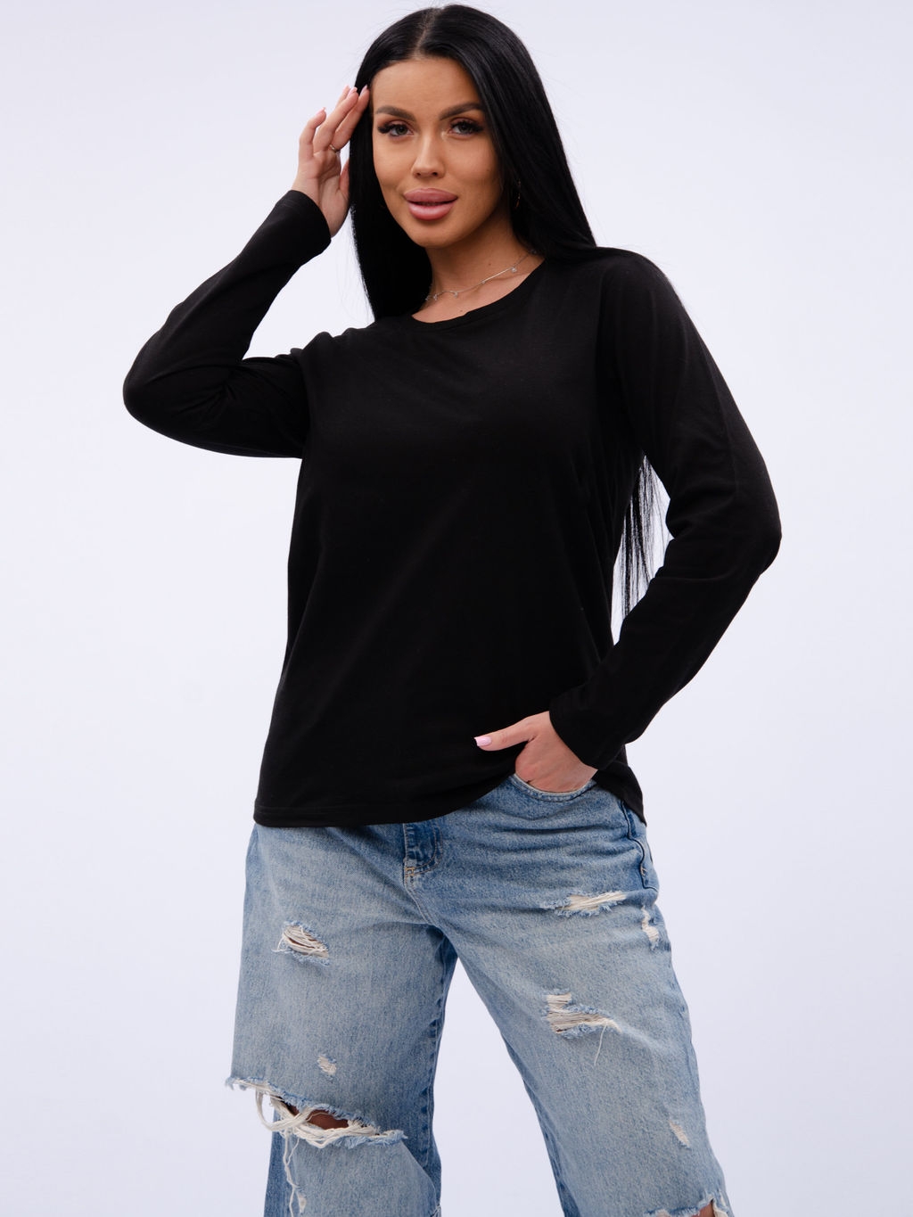 Лонгслив малина Каприз из хлопка  фото 31