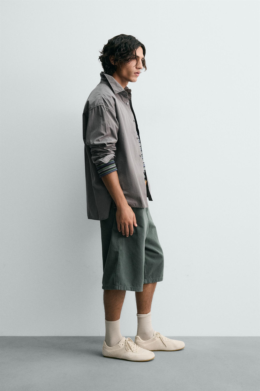 Рубашка RELAXED FIT ALGODON серая