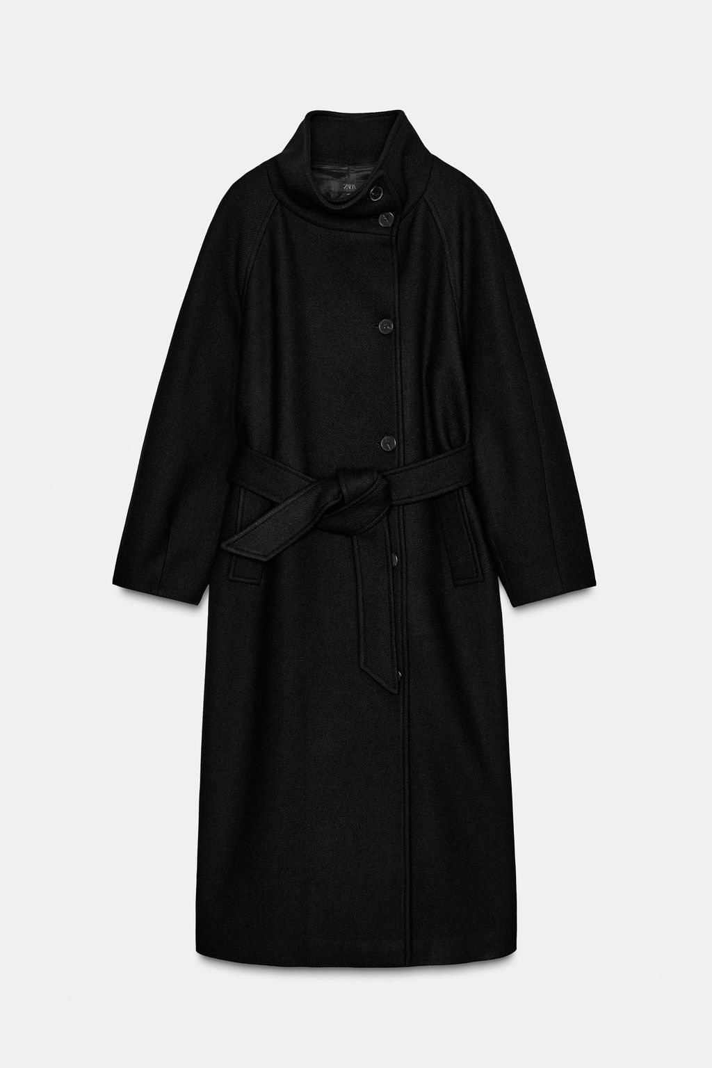LONG WOOL COAT WITH HIGH NECK - Zara фото 9