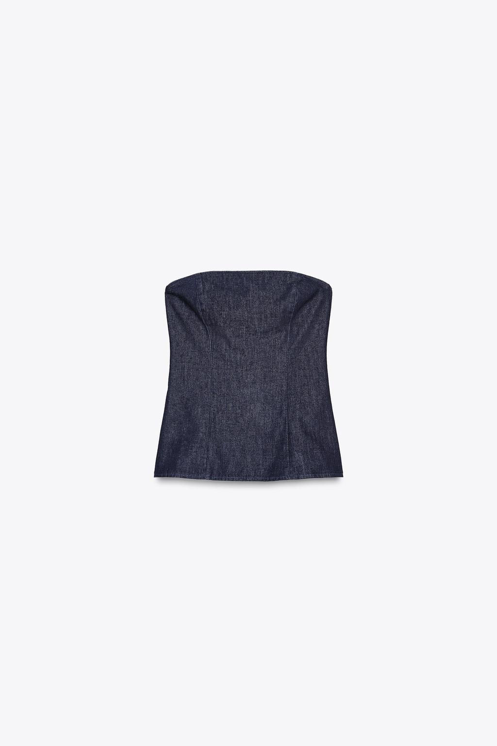 TRF DENIM BANDEAU TOP - Zara фото 8