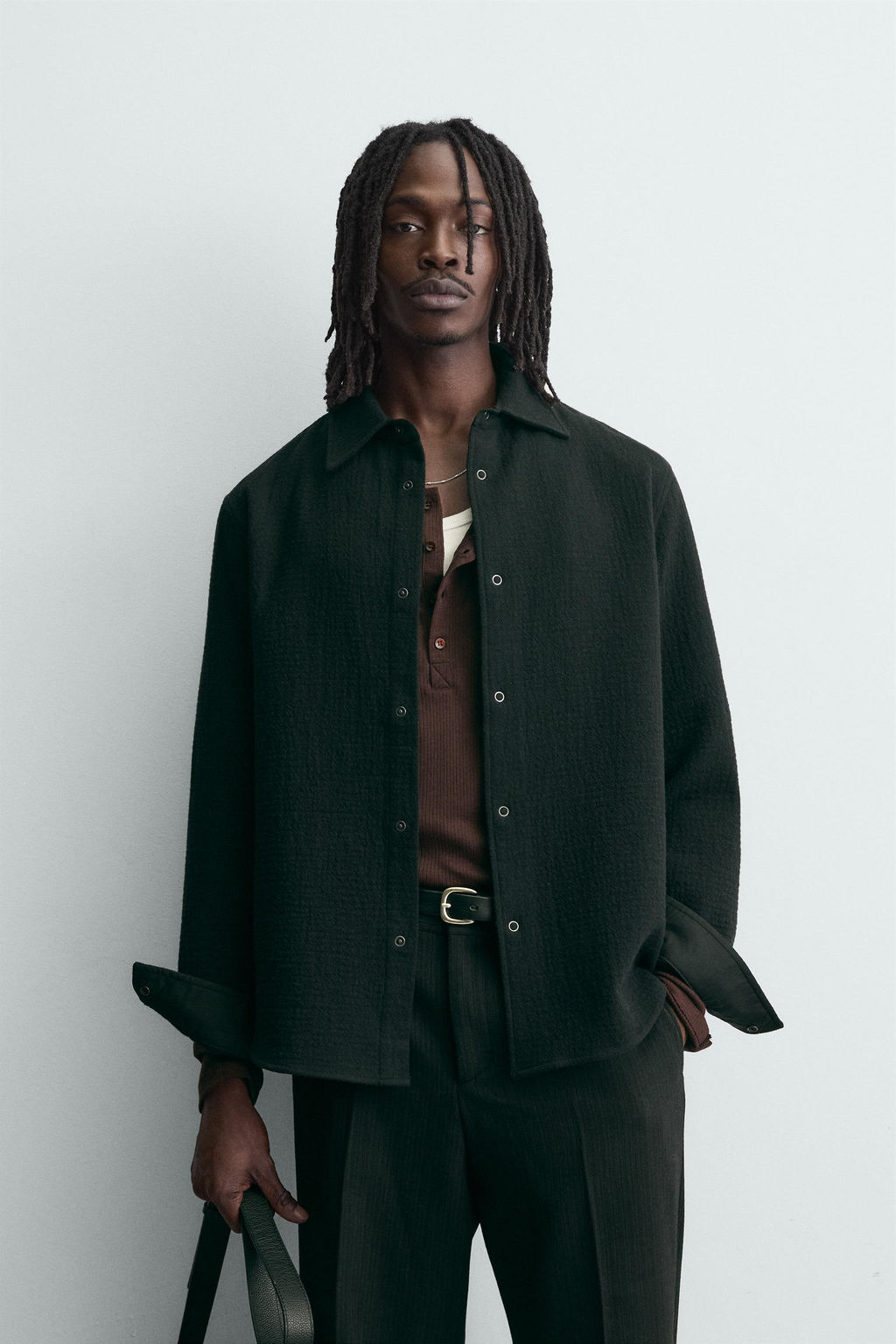 TEXTURED RELAXED FIT OVERSHIRT - Zara фото 11