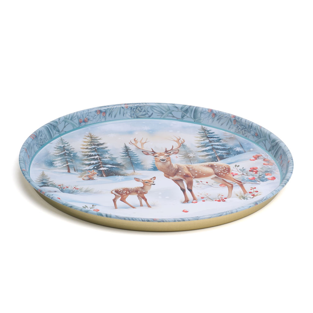 ПОДНОС СЕРВИРОВОЧНЫЙ AGNESS ЗИМНЯЯ СКАЗКА 33*2,1 СМ  фото 3