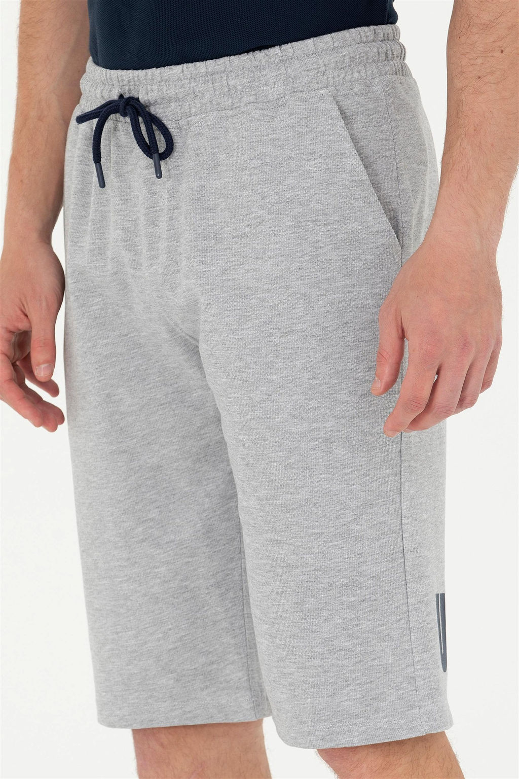 Мужские серые меланжевые вязаные шорты - U.s. polo assn фото 6