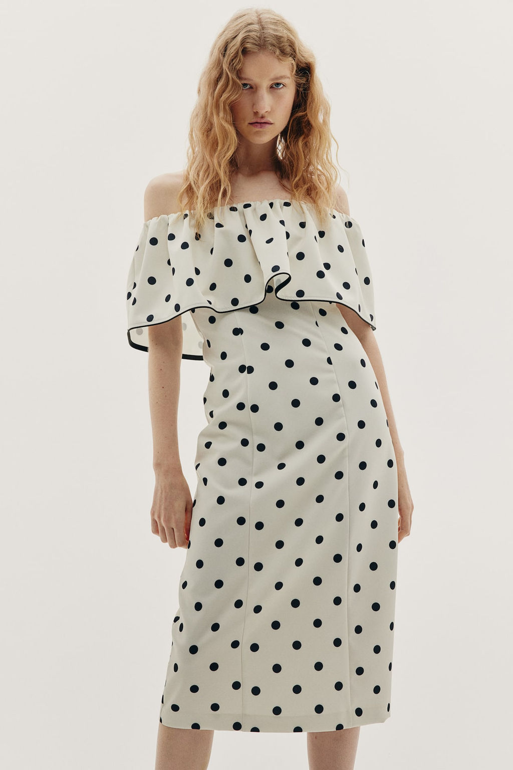 Vestido off-the-shoulder - H&m фото 4