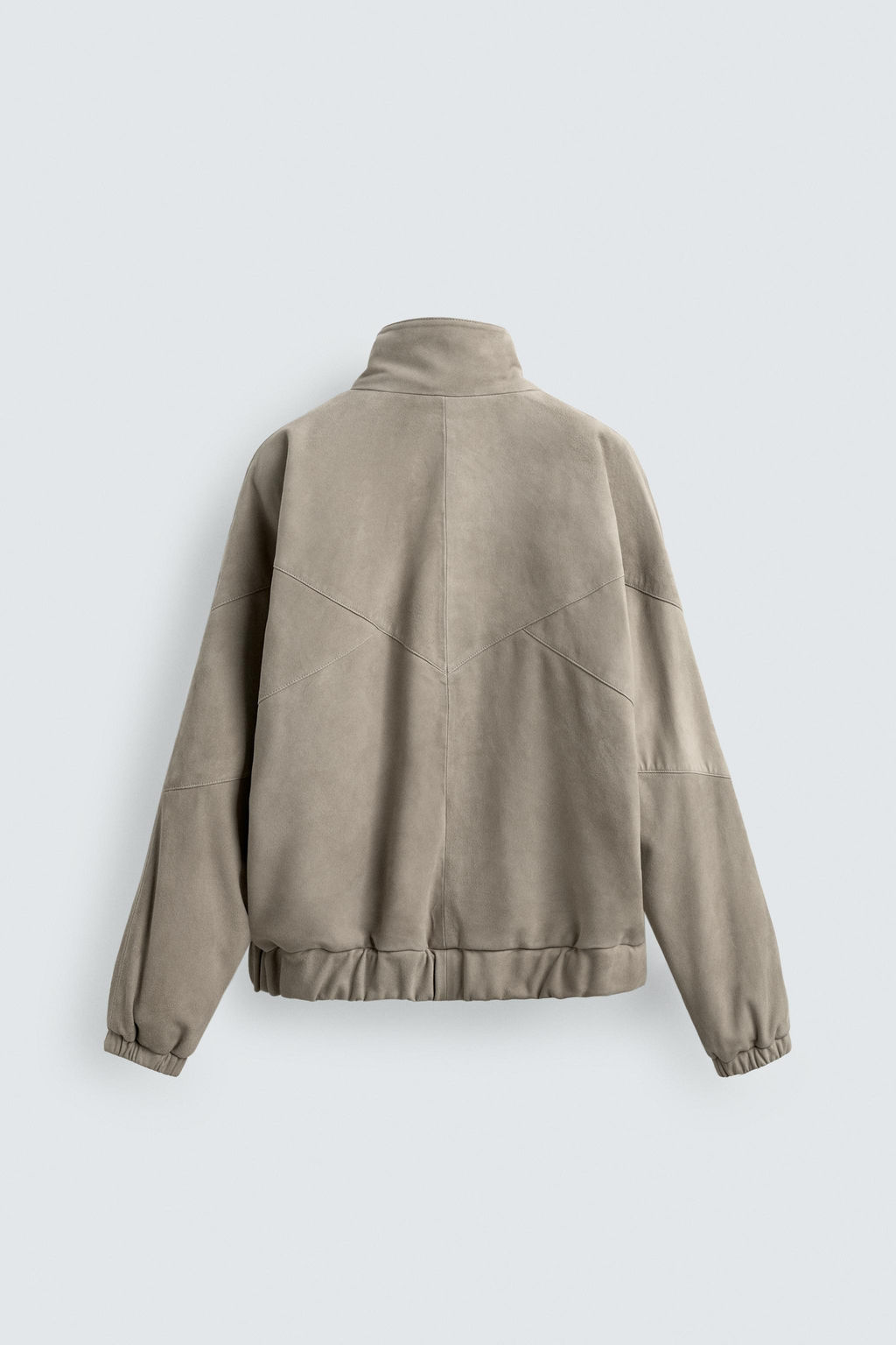 CAZADORA RELAXED FIT PIEL ANTE / Gris topo - Zara фото 8