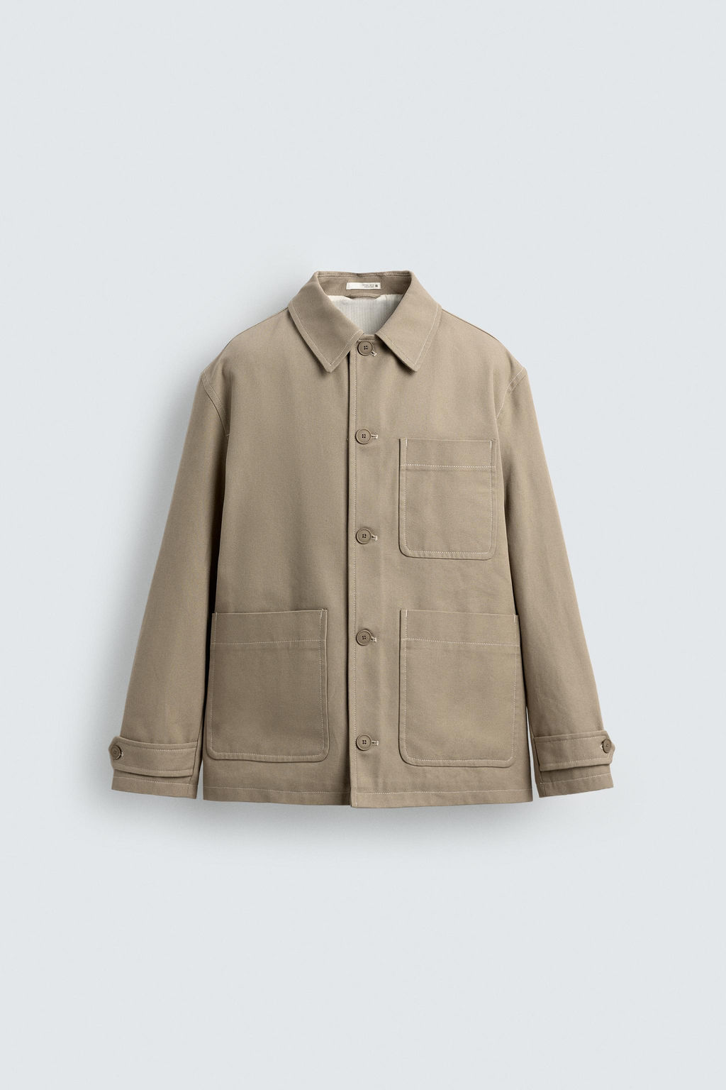 SOBRECAMISA ESTRUCTURA PESPUNTES / Tostado - Zara фото 8