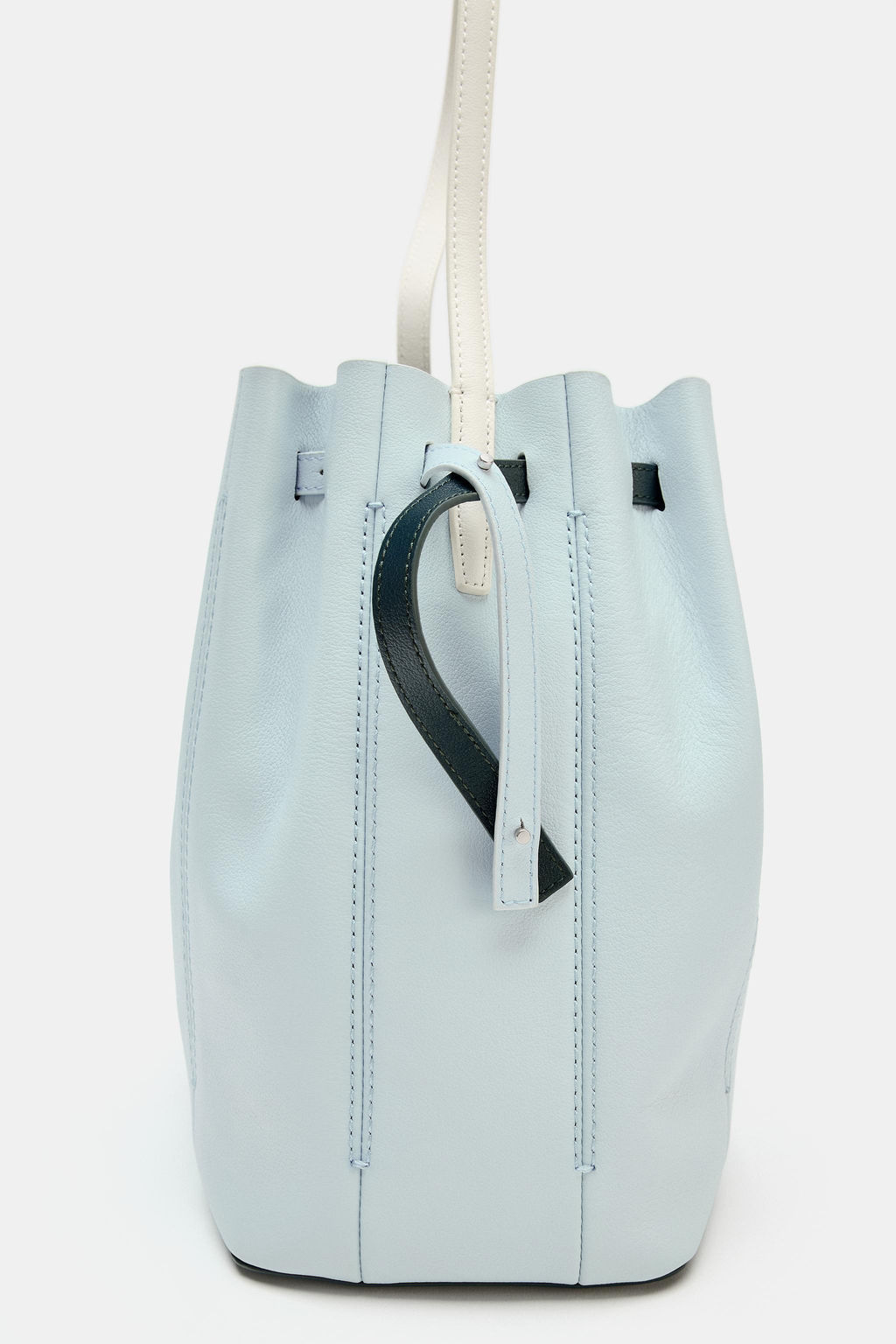 BOLSO DE HOMBRO PIEL COMBINADO / Azul?n - Zara фото 4