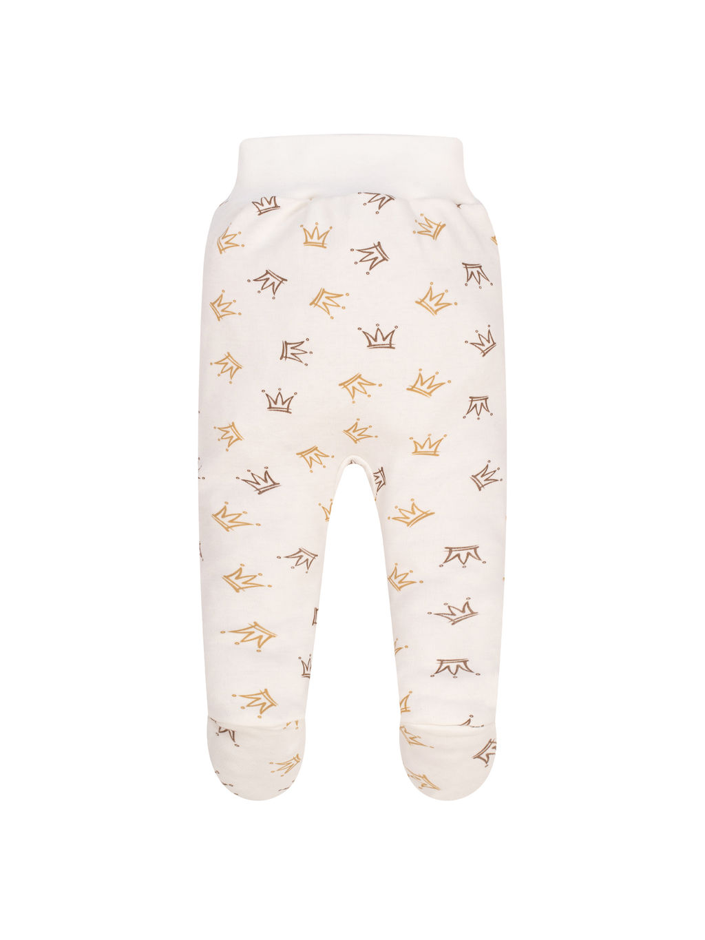 Ползунки короткие молочные с принтом короны