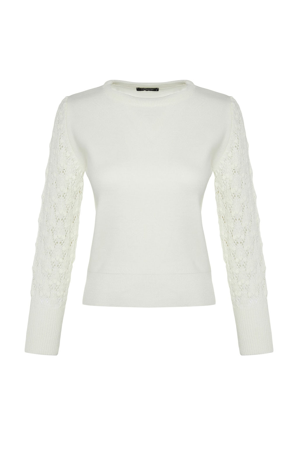 Ekru Basic Ajurlu/Delikli Triko Kazak TWOAW22KZ1422 - Trendyolmilla фото 6