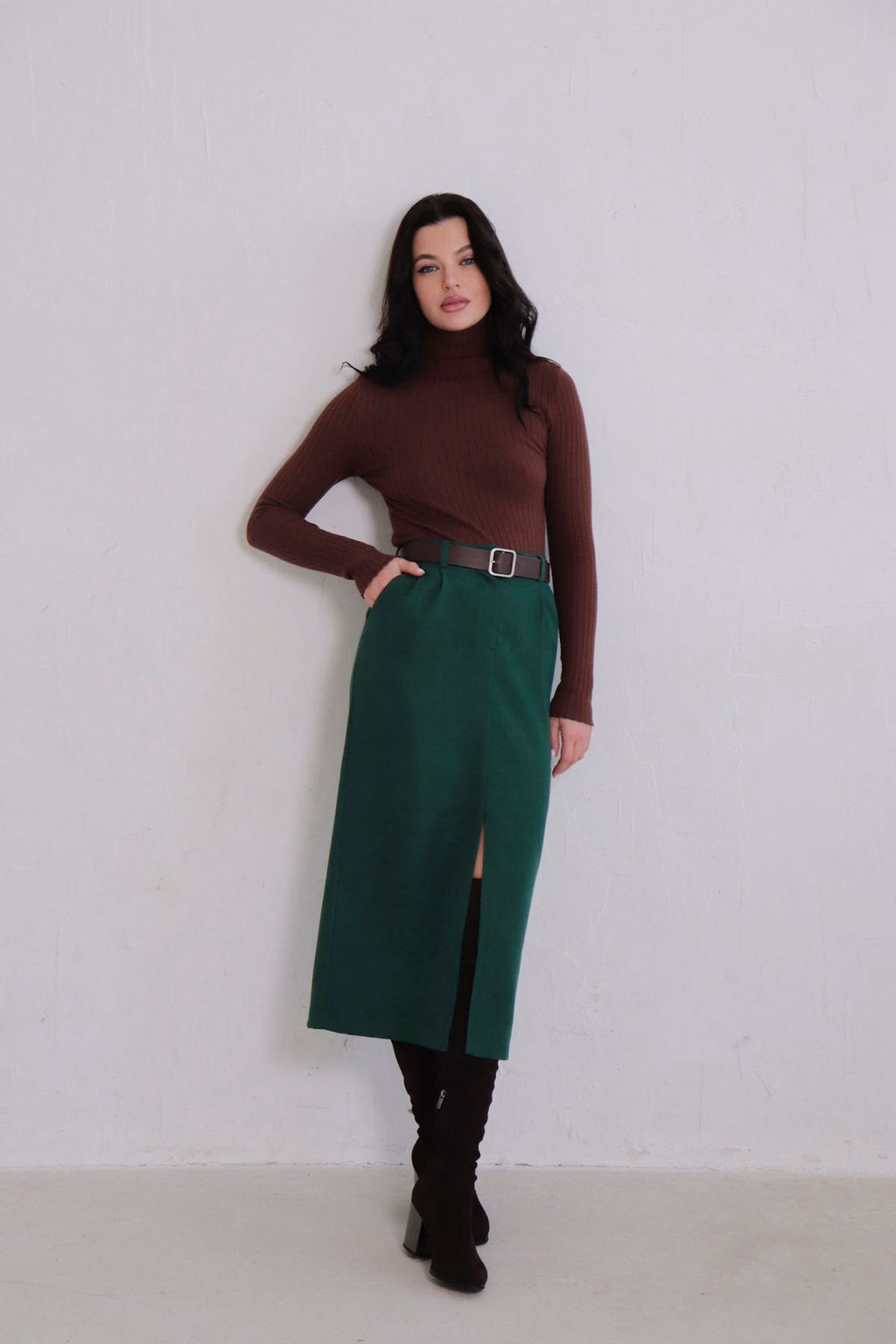 Юбка миди-макси с разрезом спереди - Martichelli фото 155