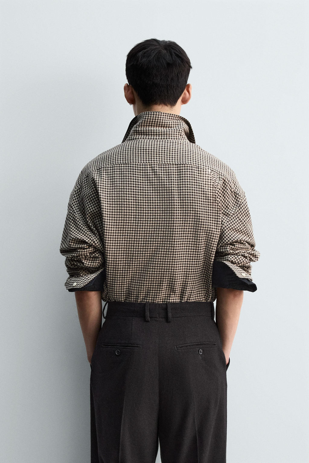 CAMISA RELAXED FIT CUADROS / Arena / Negro - Zara фото 3