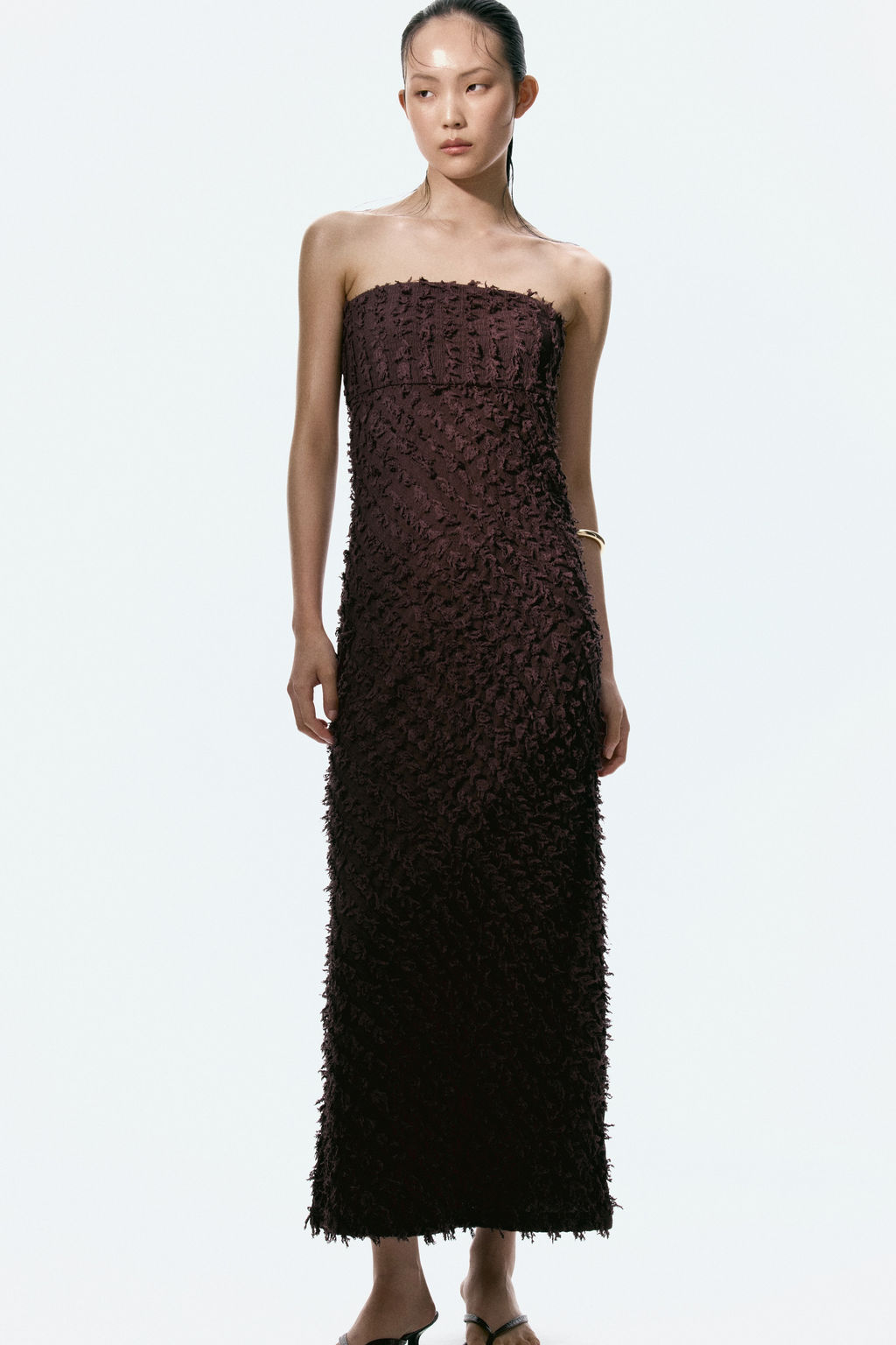 Vestido bandeau con acabado desflecado - H&m фото 2