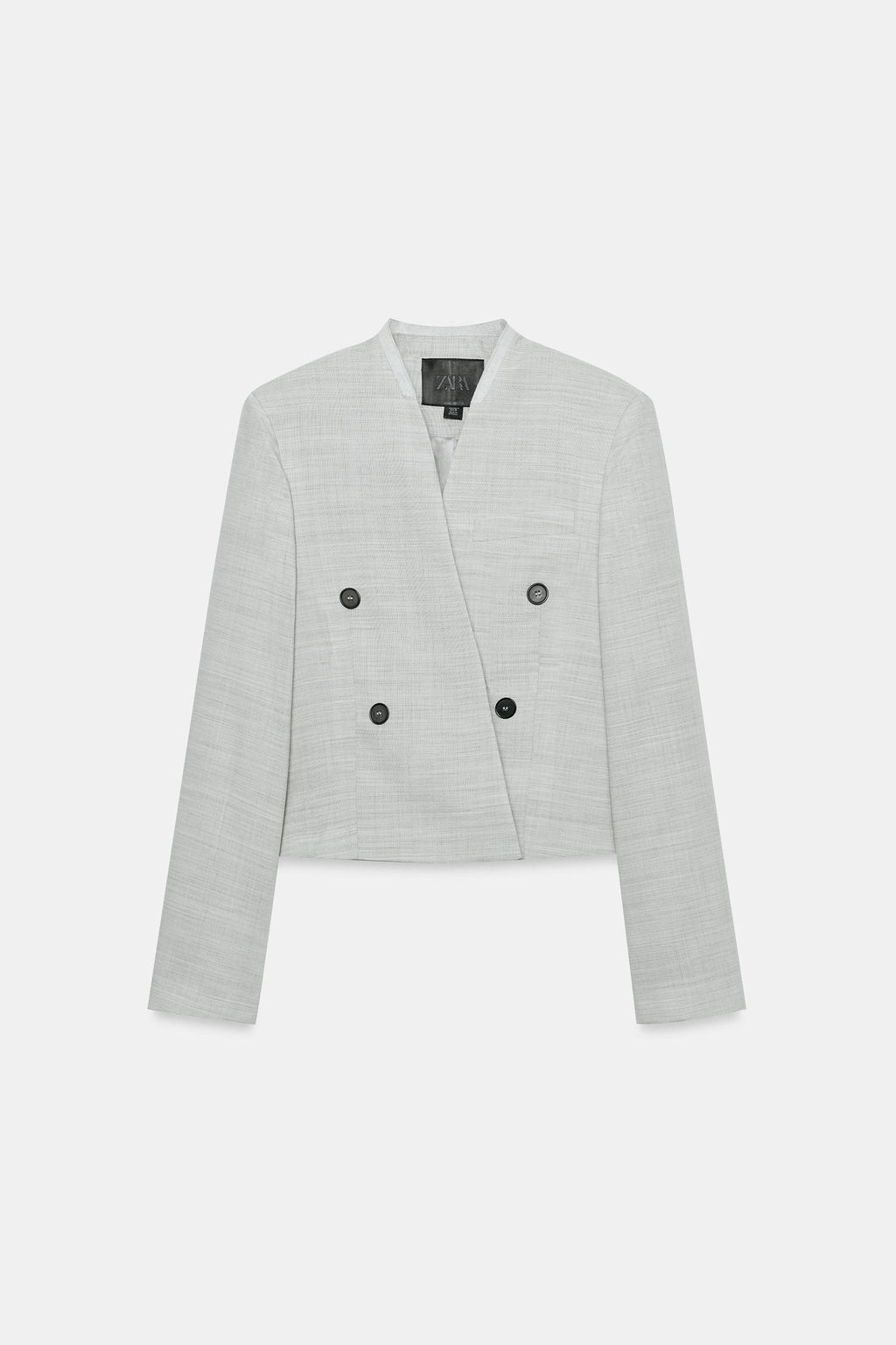 BLAZER CROPPED ZW COLLECTION LIMITED EDITION / Gris claro - Zara фото 8