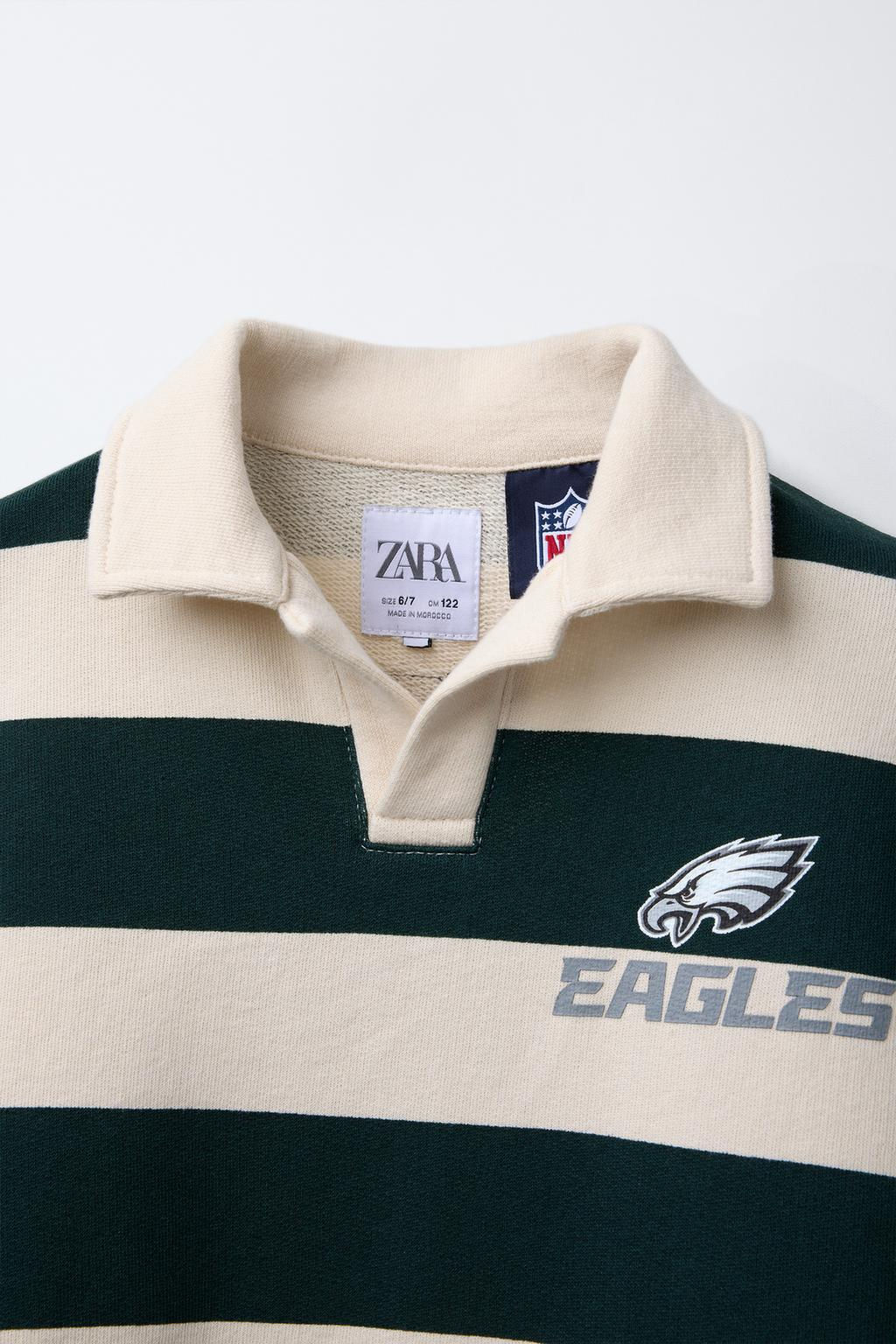 PHILADELPHIA EAGLES  NFL STRIPED POLO SWEATSHIRT - Zara фото 4
