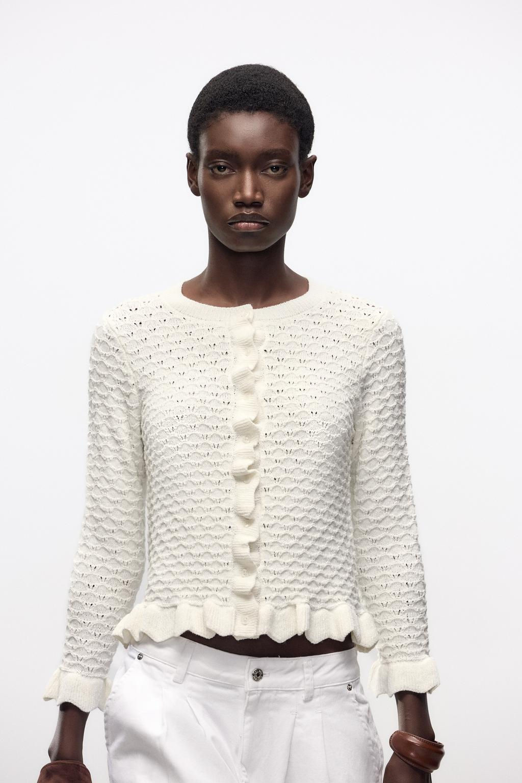 RUFFLED KNIT CARDIGAN - Zara фото 2