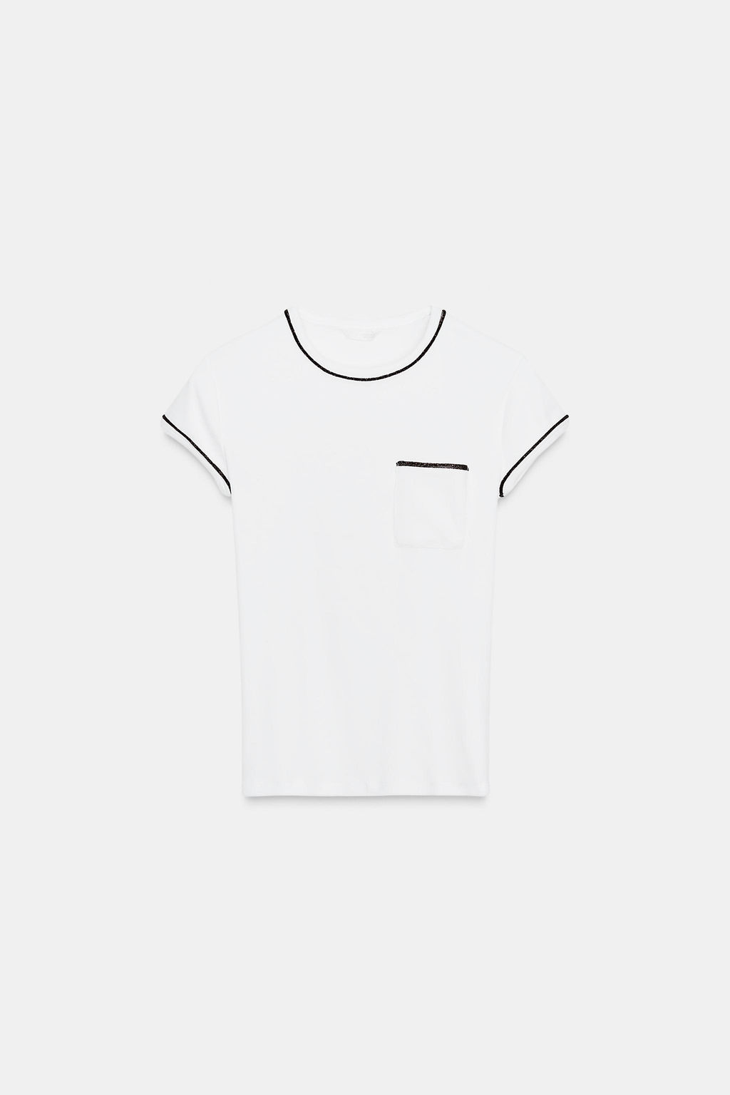 T-SHIRT WITH METALLIC THREAD TRIM - Zara фото 15