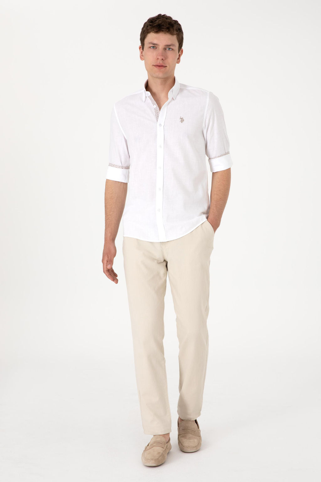 Erkek Beyaz Uzun Kollu G_mlek Sepette S_rpriz _ndirim - U.s. polo assn фото 4